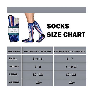 Morning Hike Pattern CoolMax Knee High Socks, Colorful Men and Women 2 Pair Socks