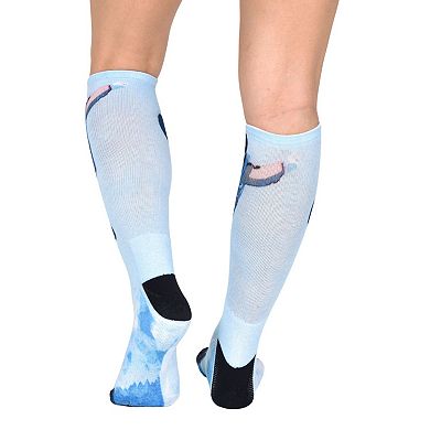 Sky High Pattern CoolMax Knee High Socks, Unique Men & Women 2 Pair Socks