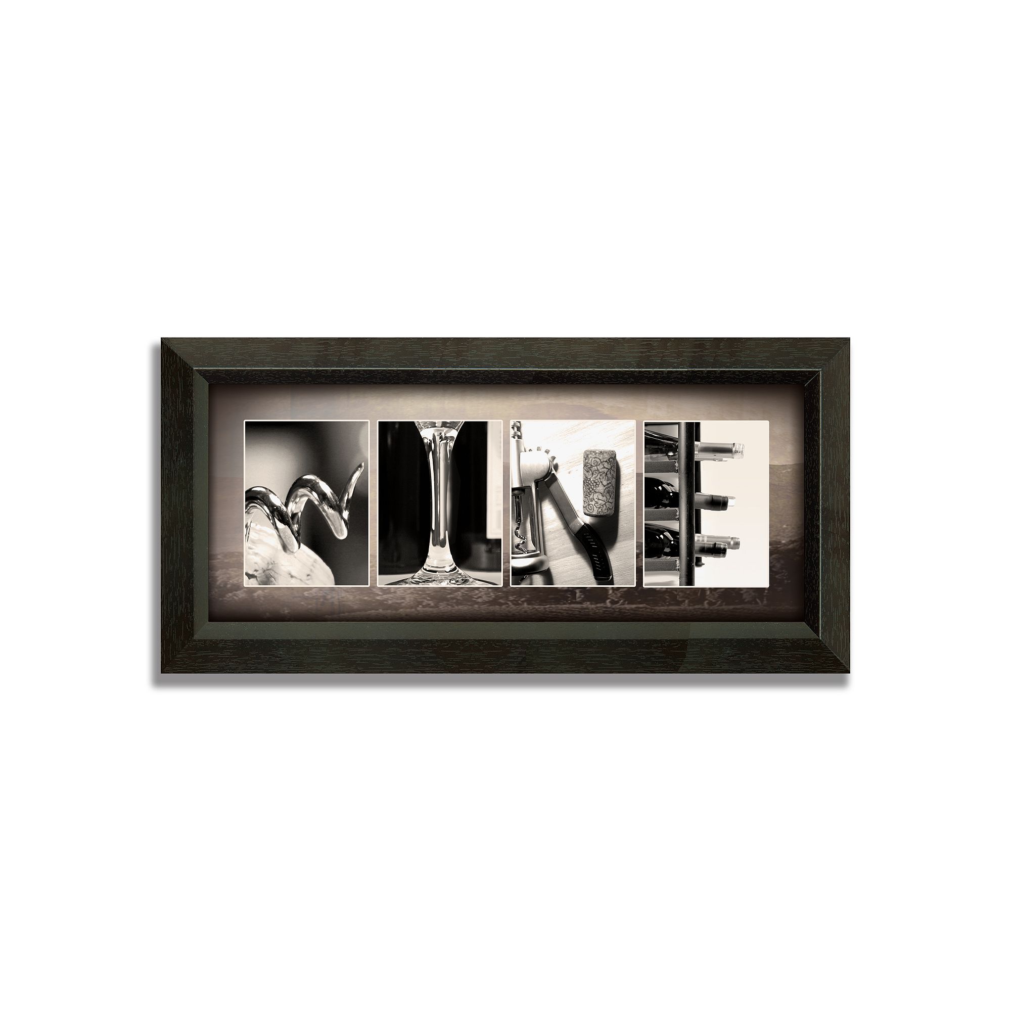Wine Letters Framed Canvas Art, Multicolor