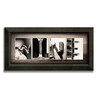 "Wine Letters" Framed Canvas Art