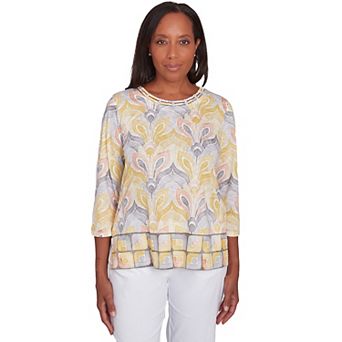 Women's Alfred Dunner Geometric Medallion Crewneck Top