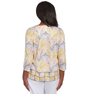 Women's Alfred Dunner Geometric Medallion Crewneck Top