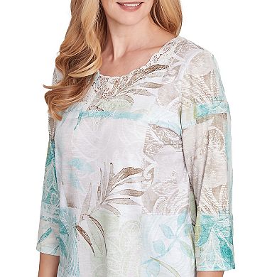 Women's Alfred Dunner Patchwork Leaves Textured Top