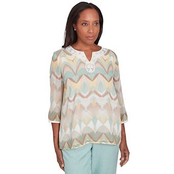 Women's Alfred Dunner Garden Chevron Textured Top