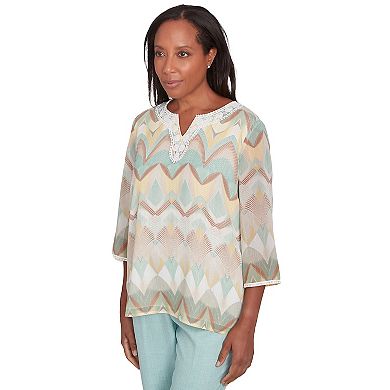 Women's Alfred Dunner Garden Chevron Textured Top
