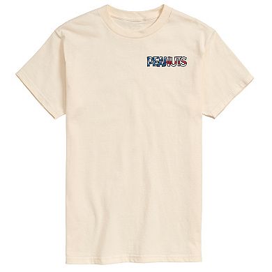 Men's Peanuts Joe Cool USA Flag Sunglasses Graphic Tee