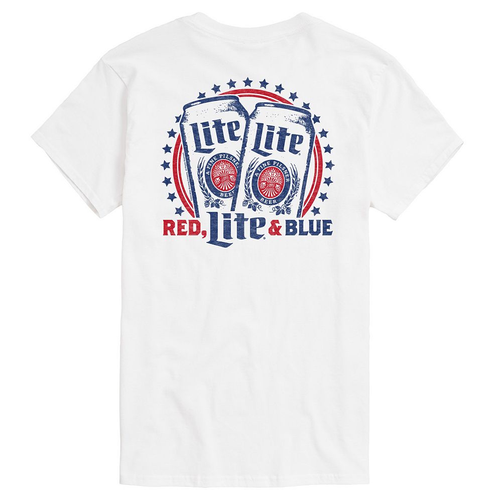 Men's Miller Lite Red Lite Blue Graphic Tee