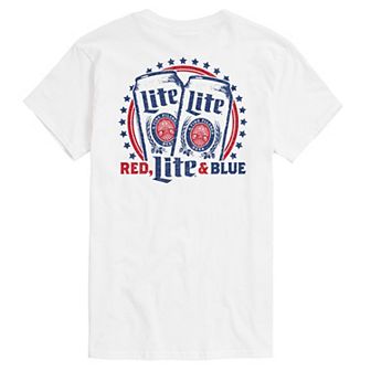 Men's Miller Lite Red Lite & Blue Graphic Tee