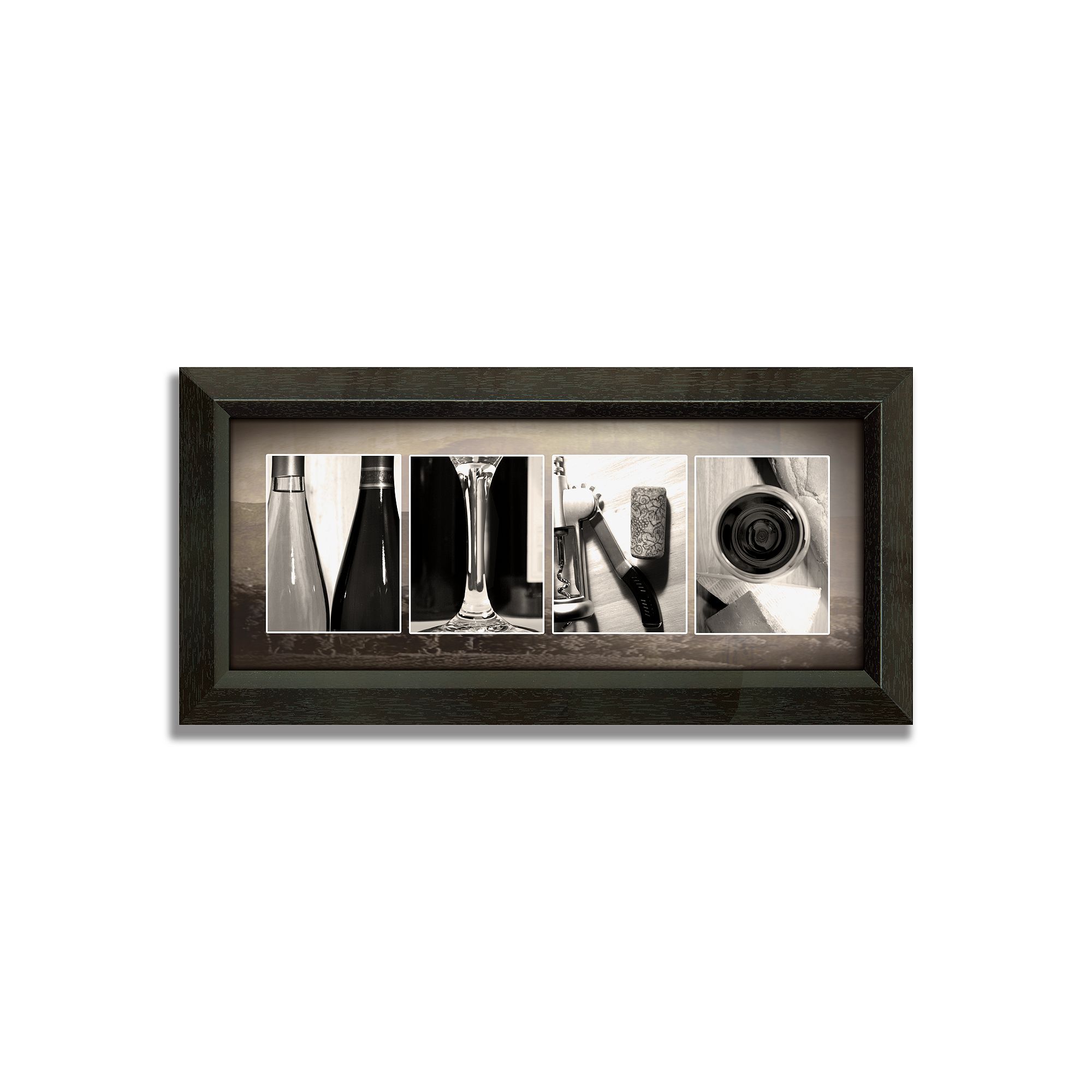 Vino Letters Framed Canvas Art, Multicolor