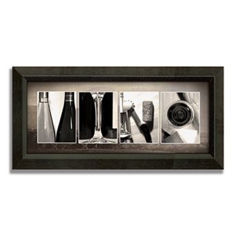 "Vino Letters" Framed Canvas Art