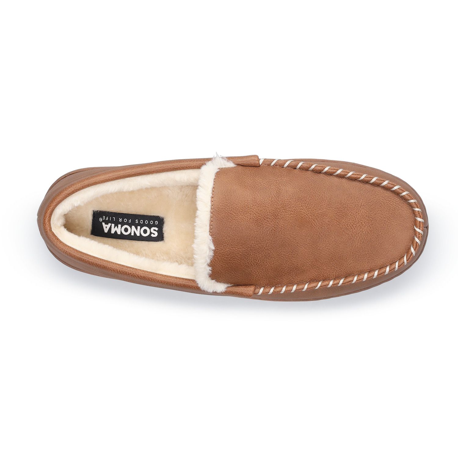 Мужские тапочки Sonoma Goods For Life Braylen2 No Tie Moccasin Slippers, цвет: Коньячный — фото 5