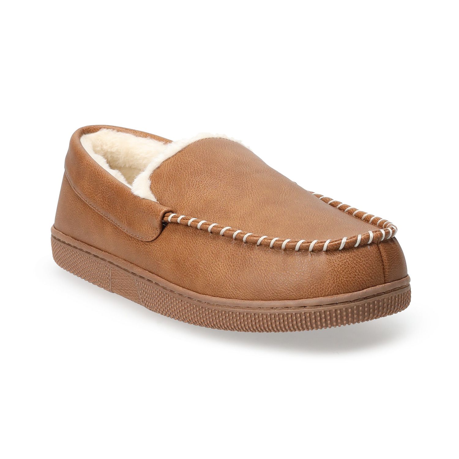 Мужские тапочки Sonoma Goods For Life Braylen2 No Tie Moccasin Slippers, цвет: Коньячный — фото 1