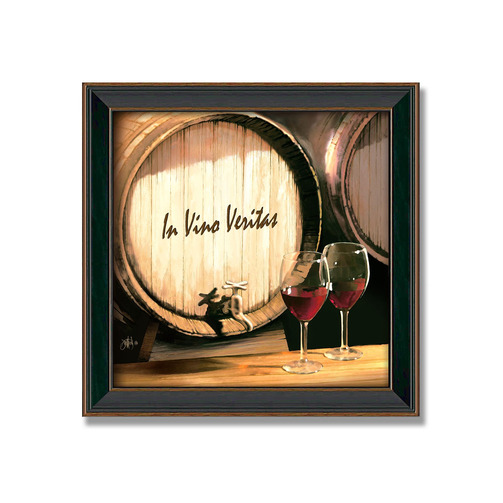 Fine Wine 14 x 14 Framed Canvas Art, Multicolor