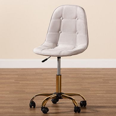 Baxton Studio Kabira Swivel Office Chair with Adjustable Height