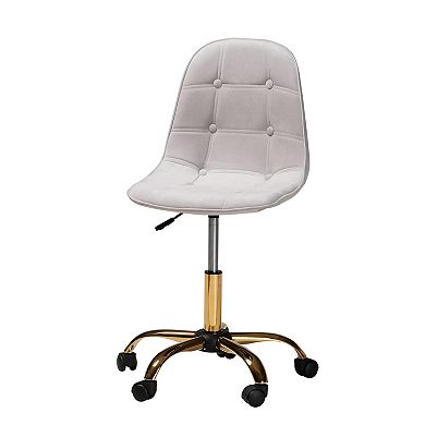 Baxton Studio Kabira Swivel Office Chair with Adjustable Height