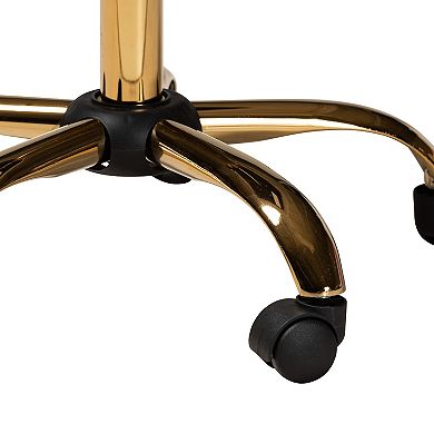 Baxton Studio Kabira Swivel Office Chair with Adjustable Height