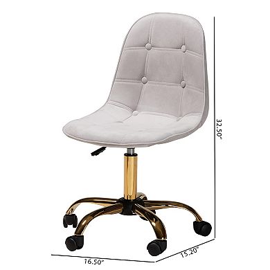 Baxton Studio Kabira Swivel Office Chair with Adjustable Height