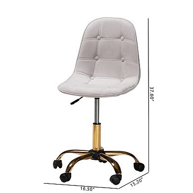 Baxton Studio Kabira Swivel Office Chair with Adjustable Height