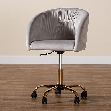 Baxton Studio Ravenna Swivel Office Chair with Adjustable Height