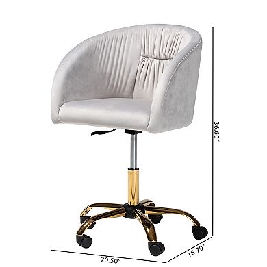 Baxton Studio Ravenna Swivel Office Chair with Adjustable Height