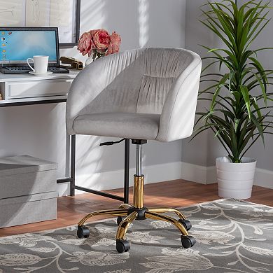 Baxton Studio Ravenna Swivel Office Chair with Adjustable Height