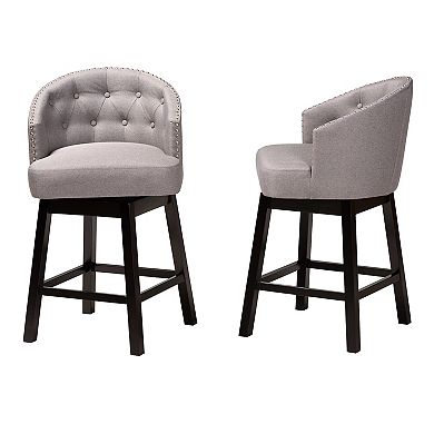 Baxton Studio 2-pc. Theron Swivel Counter Stool Set