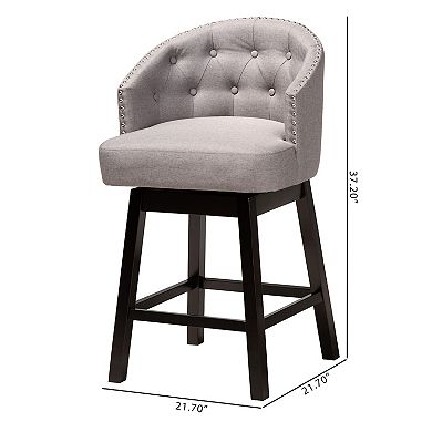 Baxton Studio 2-pc. Theron Swivel Counter Stool Set