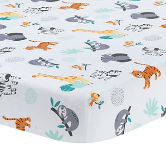 Bedtime Originals Mighty Jungle Animals Fitted Crib Sheet