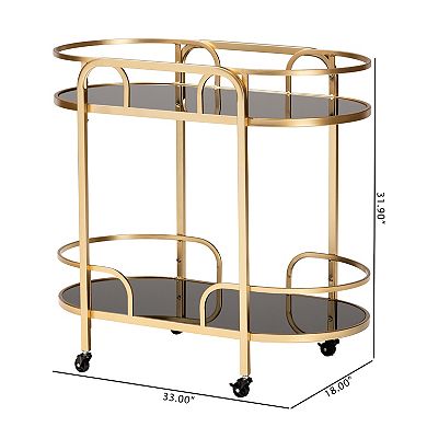 Baxton Studio Leighton Wine Cart