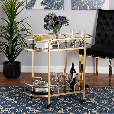 Baxton Studio Leighton Wine Cart