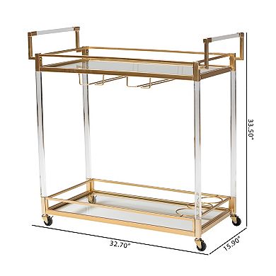 Baxton Studio Savannah Wine Cart