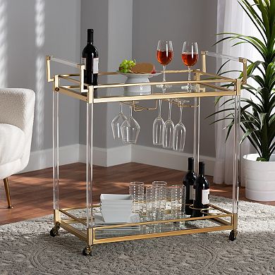 Baxton Studio Savannah Wine Cart