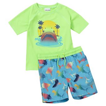 Toddler Boy Lands' End Short Sleeve Rashguard 2 pc Swim Set