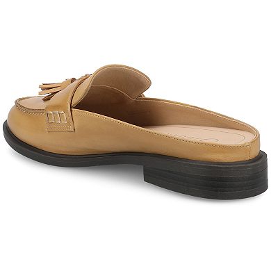 Journee Azura Women's Comfort Mule Loafers Round Toe Tassel Block Heel