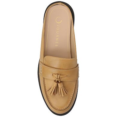 Journee Azura Women's Comfort Mule Loafers Round Toe Tassel Block Heel