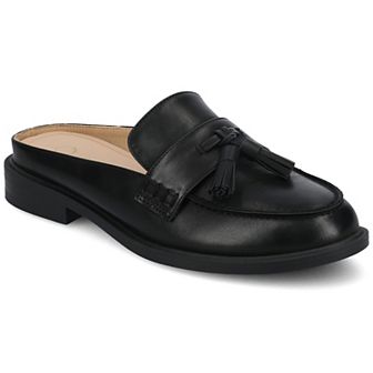 Journee Azura Women's Comfort Mule Loafers Round Toe Tassel Block Heel