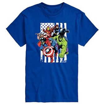 Big & Tall Marvel Avengers American Flag Graphic Tee