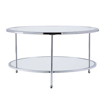 Southern Enterprises Jahora MetalGlass Round Cocktail Table