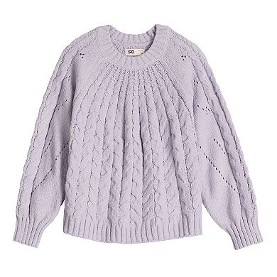 Girls 6-20 SO® Oversized Crewneck Sweater in Regular & Plus Size