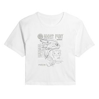 Juniors' How To Train Your Dragon Night Fury Cropped Tee