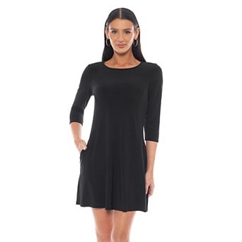 Women's Tash + Sophie 3/4 Sleeve A-Line Dress with Pockets