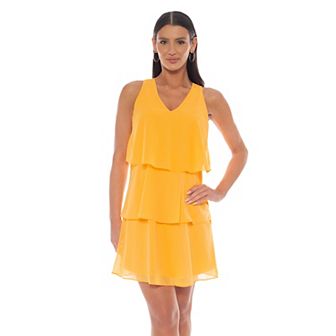 Women's Tash + Sophie Ruffle Tier V-Neck Sleeveless Dress