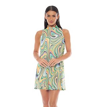 Women's Tash + Sophie Mock Neck Swing Dress