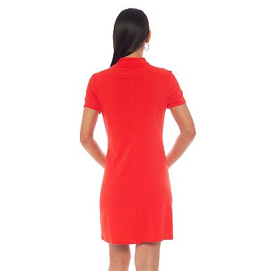 Women's Tash + Sophie Zip Front Mock Neck Dress