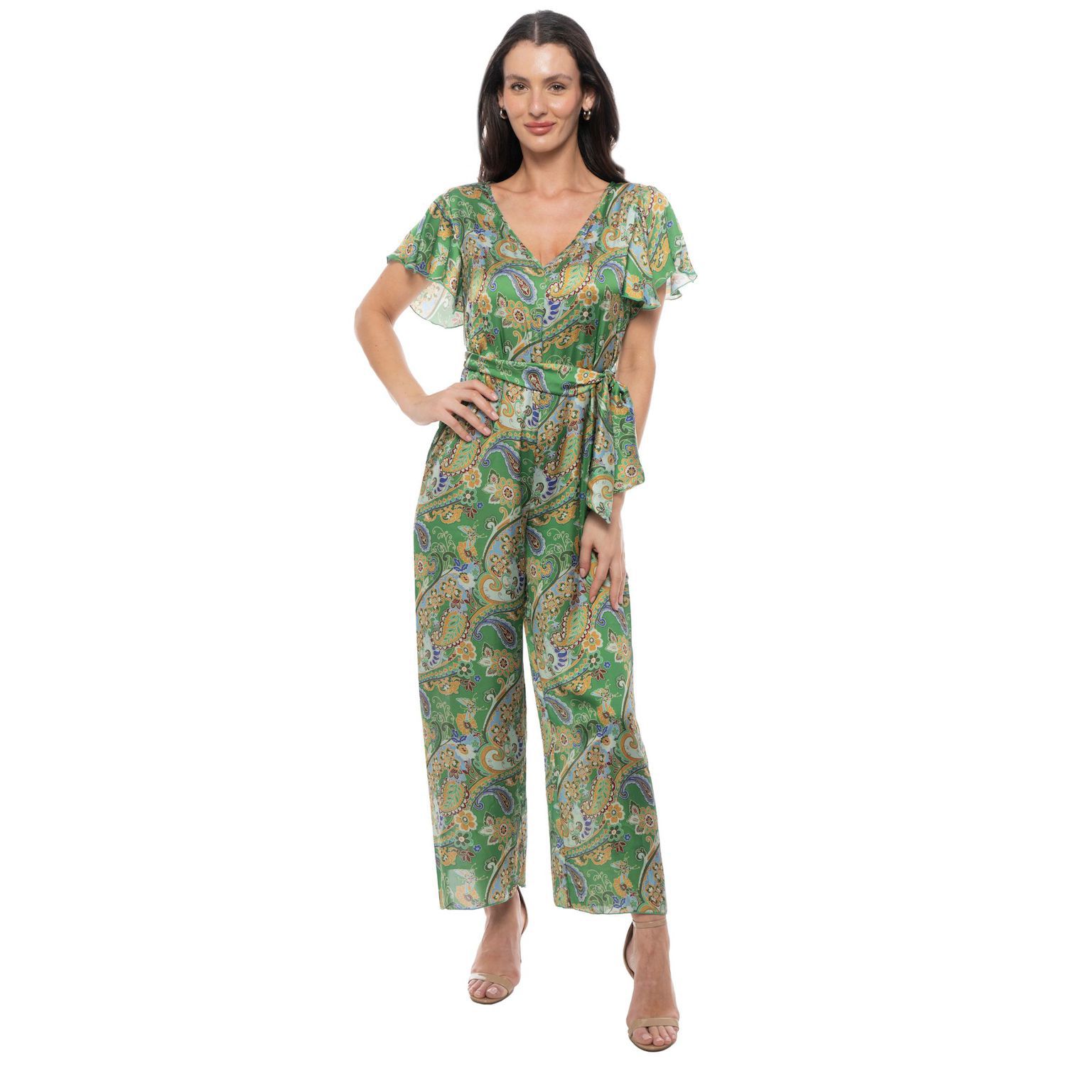 Женские комбинезоны Tash + Sophie Flutter Sleeve Jumpsuit
