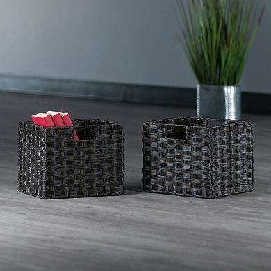 Winsome Wood Melanie 2-pc. Foldable Woven Fiber Basket Set