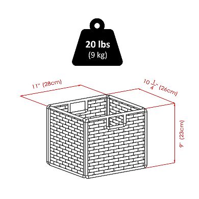 Winsome Wood Melanie 2-pc. Foldable Woven Fiber Basket Set