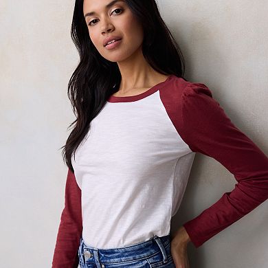 Petite LC Lauren Conrad Long Sleeve Raglan Tee