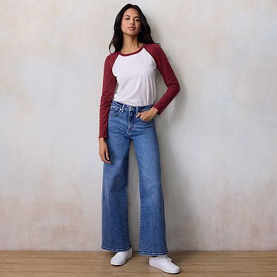 Petite LC Lauren Conrad Long Sleeve Raglan Tee