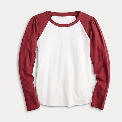 Petite LC Lauren Conrad Long Sleeve Raglan Tee